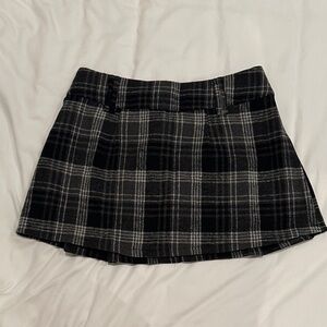 Plaid Black and Gray Women's Skirt